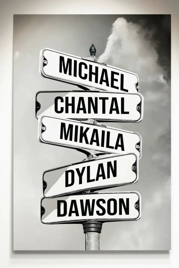 NAMES ONLY STREET SIGN by Cstm Canvas