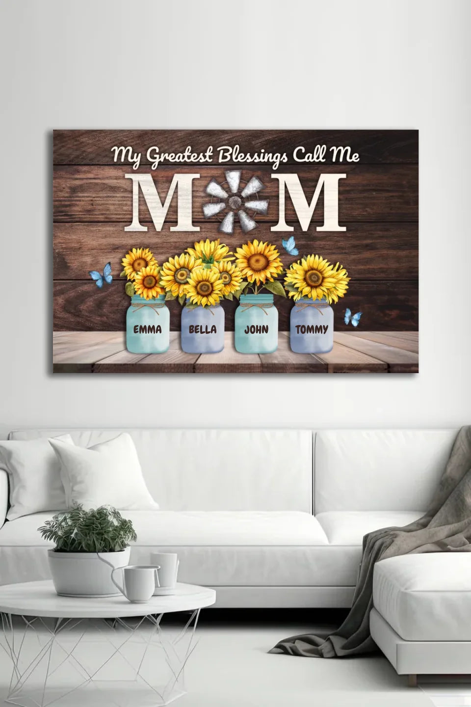 My Greatest Blessings Call Me Mom Custom Names Canvas