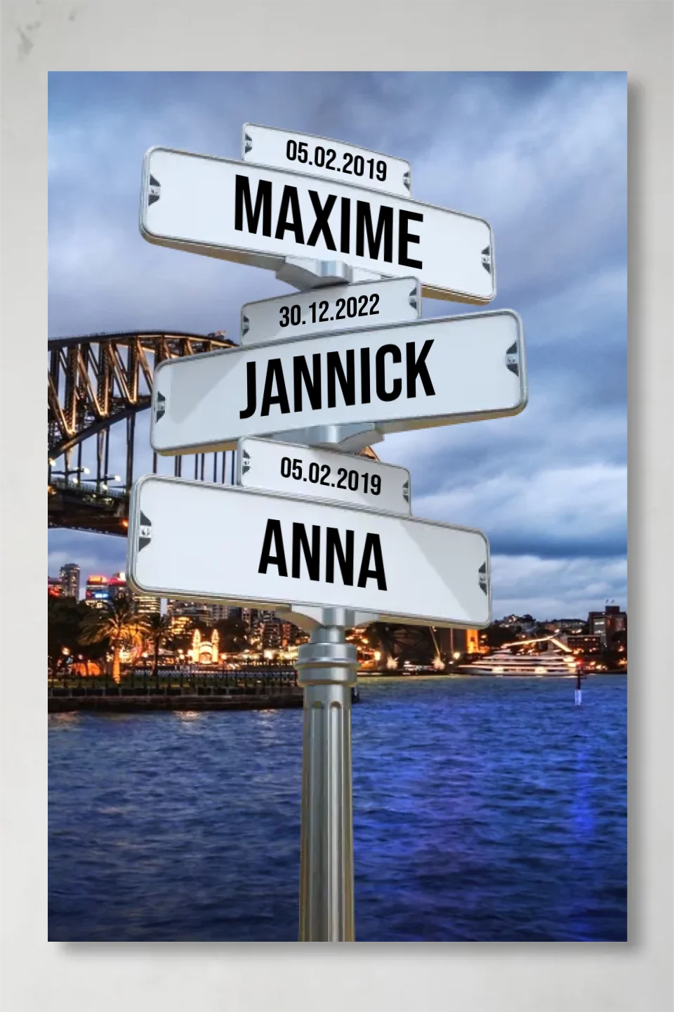 Personalized Date and Names Sign Canvas