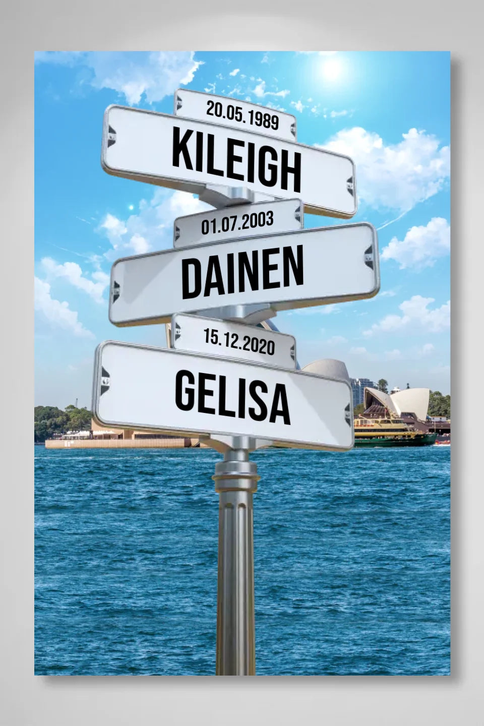 Personalized Date and Names Sign Canvas